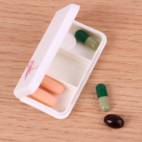 Daily Pill Box Case Waterproof Medicine Organizer Vitamin Holder Mini Pill Medicine Container for Travel Use -3 Compartments-Cactus...