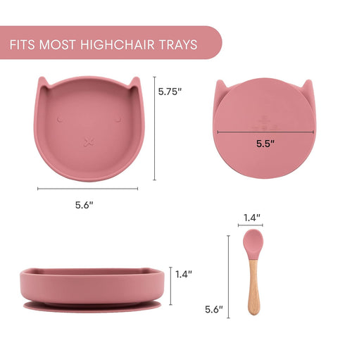 Silicone Baby Plates with Suction Set - BPA Free Suction Plates for Toddlers, Infants - Non Slip Kids Silicone Plates with Spoon - Baby Safe High ...