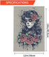 Moslion Sugar Skull Garden Flag Vertical Double Sided Gothic Lady with Day of The Dead Makeup and Blooming Red Roses House Flags Home Burlap Banne...