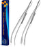 JETKONG 2 Pcs 12'' Curved Kitchen Tweezers Stainless Steel Long Tweezer Tongs Professional Chef Tweezers for Cooking, Grilling and BBQ (Silver)...