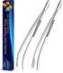 JETKONG 2 Pcs 12'' Curved Kitchen Tweezers Stainless Steel Long Tweezer Tongs Professional Chef Tweezers for Cooking, Grilling and BBQ (Silver)...