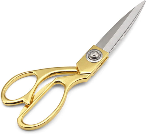 Gold 8" Sharp Tailor Scissors Fabric Scissors Leather Scissors Stainless Steel Professional Heavy Duty Clothing Dressmaking Shears Tailor Sewing F...