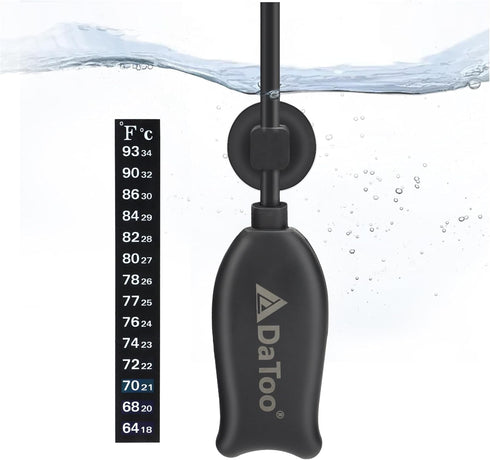 Super Mini Aquarium Heater 6 Watts Small Fish Tank Flat Heater 6W with Free Thermometer Strip Submersible Slim Betta Heater for Up to 2 Gallon Des...