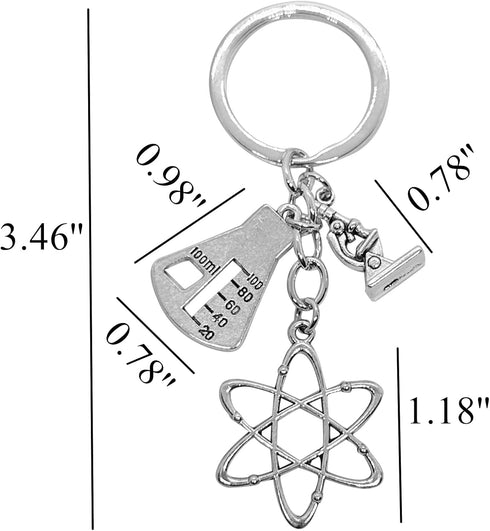 PHAETON 20PCS Science Symbol Keychain Atom Microscope Key Chain Biology Chemistry Teacher Gift Keyring Science Lovers Chemist Gift...