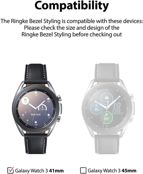 Ringke Bezel Styling for Galaxy Watch 3 41mm Bezel Ring Adhesive Cover Anti Scratch Stainless Steel Protection for Galaxy Watch 3 41mm Accessory -...