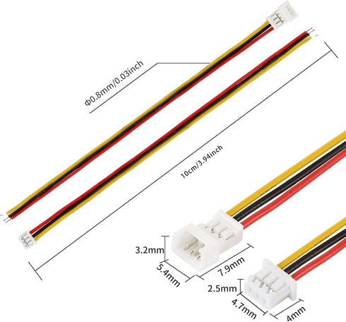 LYJEE 30 Pairs 1.25mm JST 3 Pin Micro Electrical Male and Female Connector Plug for LED Light...