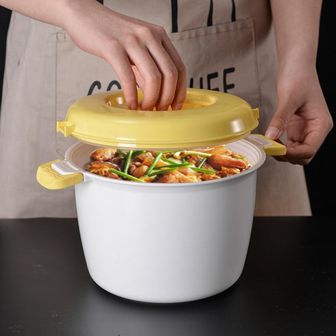 Microwave Rice Cooker, Food Grade Portable Microwave Steamer for Rice, Microwave Steamer for Vegetables, Microwave Cookware (L)...