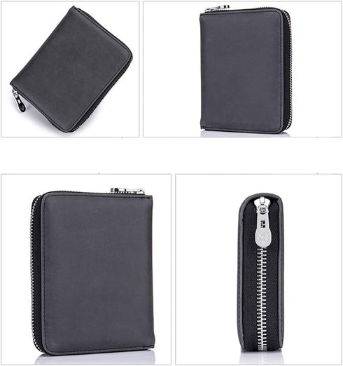 boshiho RFID Blocking 24 Slot Credit Card Holder Wallet Real Leather Multi Card Organizer Wallet with Zipper...