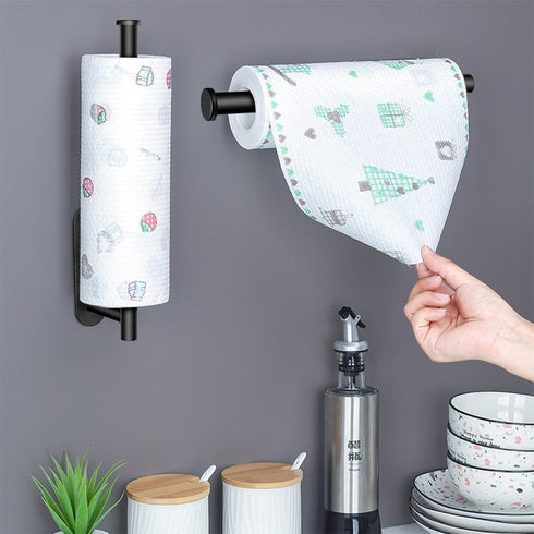 MGahyi Paper Towel Holder Wall Mount, Self Adhesive Or Drilling Under Cabinet Kitchen, 13.2 inch Stainless Steel Paper Towel Roll Rack, Towel Roll...