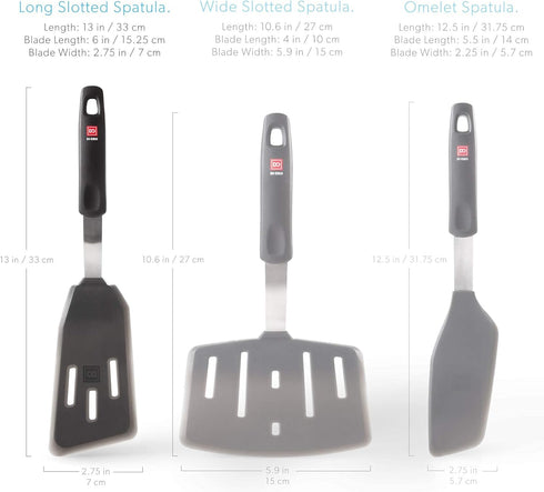 DI ORO Silicone Fish Spatula - for Nonstick Cookware - Fish Turner Spatula 600°F Heat-Resistant BPA Free - Slotted for Cooking - Non Stick Thin Eg...