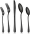 LIANYU Black Silverware Flatware Set for 2, 10-Piece Stainless Steel Cutlery Set, Mirror Finished, Dishwasher Safe...