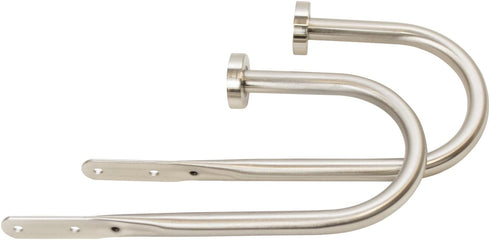 Meriville Set of 2 Decorative Satin Nickel End Cap Window Curtain Holdbacks for Draperies, 9" Wide...