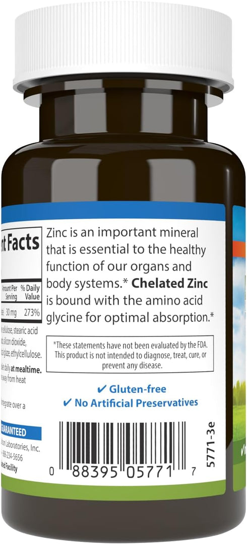 Carlson - Chelated Zinc, 30 mg - Superior Absorption, Immune Support & Enzyme Function, Antioxidant, 100 tablets...