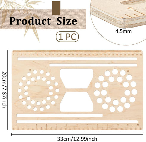 BENECREAT 13x7.8 Inch Wood Bead Board, Hollow Silicone Bead Board Kit, Papaya Whip Bead Wristlet Keychain Tools for Jewelry Making Bracelet Neckla...