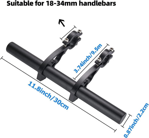 Yizhet Handlebar Extensions, Aluminum Alloy Bicycle Handlebar Extender for Holding Phone Mount Holder, Bicycle Speedometer, GPS(30cm)...