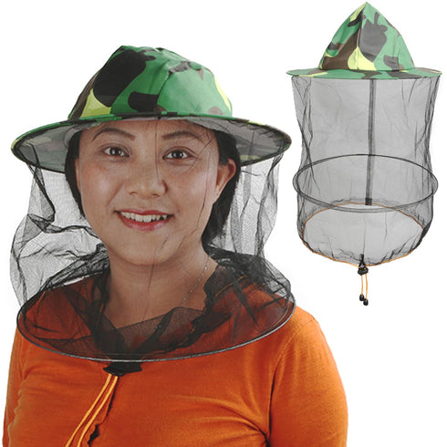 2 pcs Beekeeping apicultura Veil hat bee Keeper Hunting Cap Halloween Costume gnats Insect Bug Mosquito Hats with net mesh...