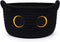 Small Storage Basket, Black Cat Cotton Rope Baskets Woven Blasket for Nursery, Blanket Basket Organizer With Ears Baby Toy Storage Basket for Gift...