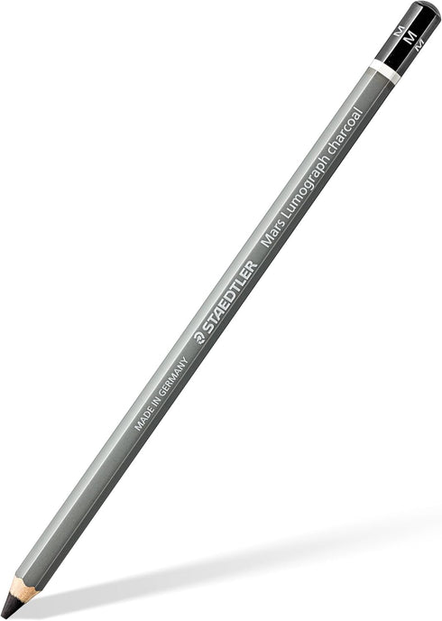 Staedtler Mars Lumograph Charcoal Pencils, Blister Pack of 3 Drawing Pencils (H, M, S) + 1 Blending Stump...