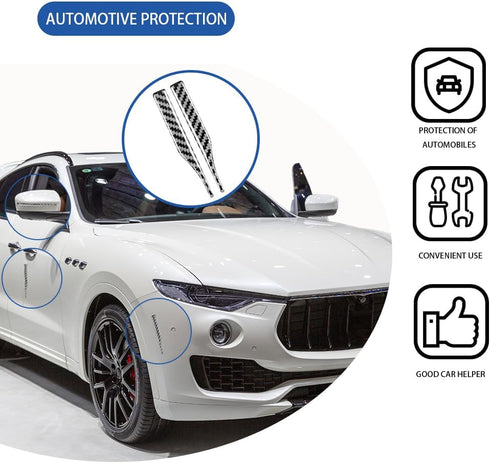 4Pcs Car Rearview Mirror Anti-Collision Scraping Strip, Anti-Rub Anti-Scratch Trim Sticker, Carbon Fiber Rearview Mirror Crash Protector, Universa...