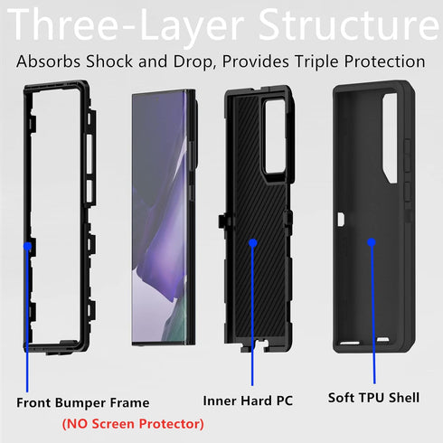 for Samsung Galaxy Note 20 Ultra Case, Heavy Duty Defender Case Dustproof Shockproof Protection 3 in 1 Rugged Cover for Samsung Galaxy Note 20 Ult...