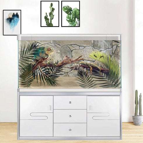48X24IN Marble Aquarium Background, Art Marble Aquarium Background, Natural Marble Glass Terrarium Background with 8 EVA Double-Sided Tape...