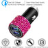 OTOSTAR Dual USB Car Charger, 4.8A Output, Bling Rhinestones Car Decorations Accessories Fast Charging Adapter for iPhones Android iOS, Samsung Ga...