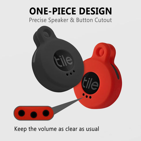 Geiomoo Silicone Cover Compatible with Tile Sticker 2022, Protective Case with Carabiner (2 Pack Red+Black)...