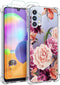 Osophter for Galaxy A32 5G Case: Girls Women Flower Floral with Screen Protector Flexible TPU Rubber Phone Cover for Samsung Galaxy A32 5G(Purple ...