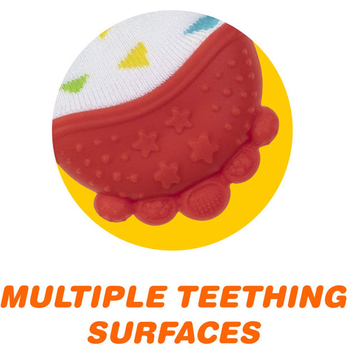 Nuby Soothing Teether Sock, Red Triangles...
