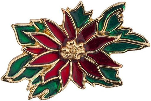 LUX ACCESSORIES Holiday Festive Christmas Xmas Floral Holly Brooch Pin...