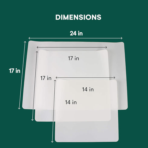 3 Pack PTFE Sheet/Teflon Sheets Multiple Sizes. Non Stick Transparent Reusable Sheets, Extra-Thick and Heat Resistant. Great as Applique Pressing ...