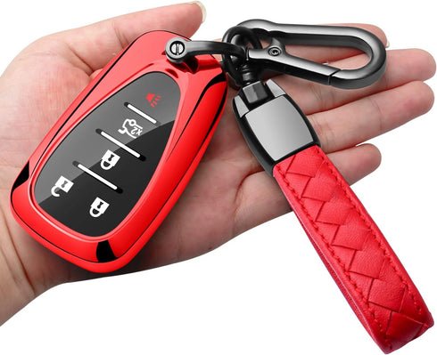 Sindeda for Chevrolet Key Fob Cover With Keychain Soft TPU Full Protection Key Shell Case Compatible with Chevrolet 2016-2024 Chevy Malibu Camaro ...