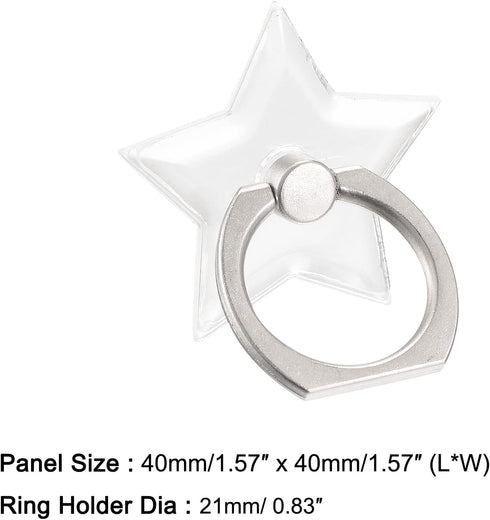 uxcell Transparent Phone Ring Holder, Clear Finger Grip Stand for Phone, Case, Tablet (Star Shape)......