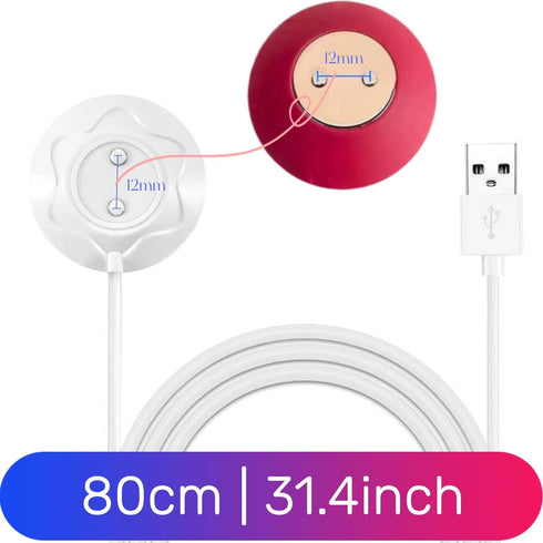 Replacement Rose Toy Charger, 2 Prong Magnetic Charger USB Cable, Replacement Base Dock Station for Rose Toy, 31.5Inch Long Adult Toy Replacement ...