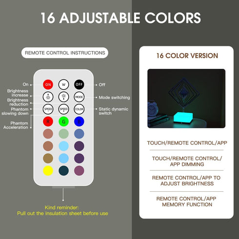 -Wind Spinner Snowflake Bedroom Lamps 16 Color Variations and Remote Control. Stepless dimmable Bedside Small Desk lamp?Suitable for Birthday and ...