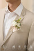 Ling's Moment Boutonniere for Men, 6pcs Groom Groomsmen Boutonniere, Artificial Flowers for Wedding Decor/Prom/Homecoming, etc.White Baby Breath I...