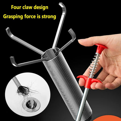 62"Drain Clog Remover Tool, Drain Cleaner Flexible Grabber Claw Reacher Tool with 4 Claws Bendable Hose Pick Up Reaching Assist Tool for Litter Pi...
