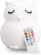 Lumipets Remote Control Silicone Night Light for Kids - Owl Design with 9 Soft Colors & Sleep Timer - Rechargeable, Battery-Operated Lamp for Bedr...