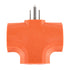 Kingman Orange 3-Outlet Heavy Duty Plug Adapter Grounded Power Tap (1 Pack) 125V / 15A / 1875W...