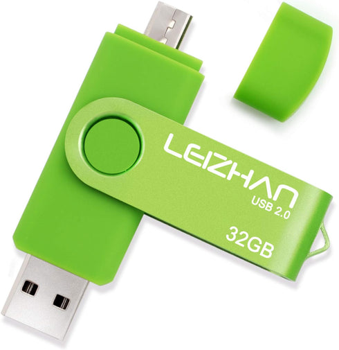 LEIZHAN Micro USB Flash Drive OTG Pen Drive 32GB Thumb Drive Gift Suitable for Samsung Galaxy S7,S7Edge,S6,S6 Edge (Green)...