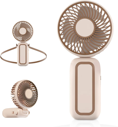 QearFun Portable Handheld Fan, Hand Fan with USB Rechargeable Battery, Mini Electric Pocket Fan with Foldable Design for Desktop, Home,Office, Sma...