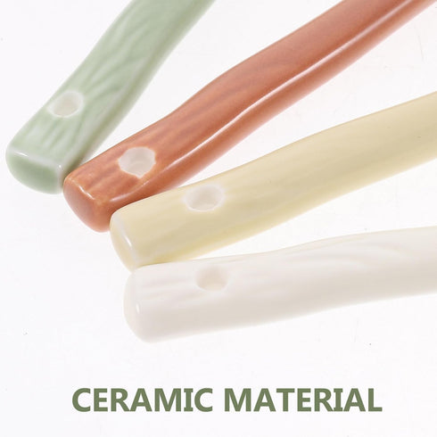 4pcs Ceramic Soup Spoons Japanese Ramen Soup Spoons Ceramic Asian Dinner Spoons Retro Korean Style Tablespoon Rice Noodles Serving Spoon Ladle for...