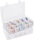 Benbilry 2 Pack 15 Grids Clear Storage Containers Plastic Organizer Box Craft Storage Boxes with Adjustable Dividers for Beads Organizer Art DIY F...