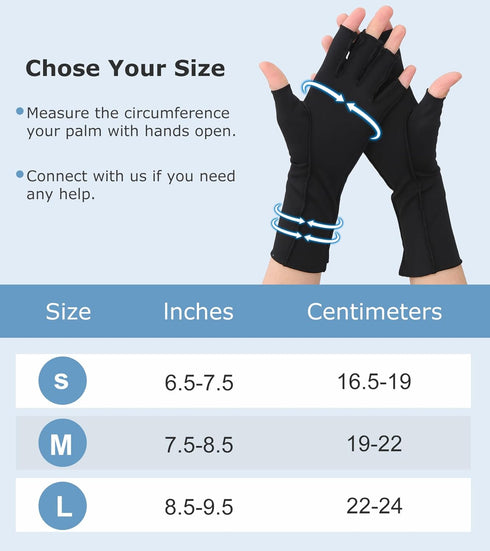 Compression Arthritis Gloves, Rheumatoid Pain Relief Compression Gloves for Women & Men, Premium Fingerless Circulation Gloves for Arthritis & Joi...