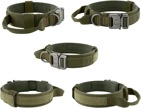Plutus Pet Tactical Dog Collar, Soft Padded, Adjustable with Heavy Duty Metal Buckle, Military Dog Collar with Control Handle for Medium Large and...