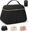 RAINSMORE Travel Makeup Bag Large Make Up Bag Waterproof Cosmetic Bag with Separate Brushes Slot Toiletry Bag for Women Portable Cosmetic Case Pou...