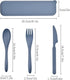Travel Utensils with Case,1 Set Wheat Straw Utensils Sets, Portable Cutlery Spoon Knife Fork Tableware Set with Case for Adults Travel Picnic Camp...