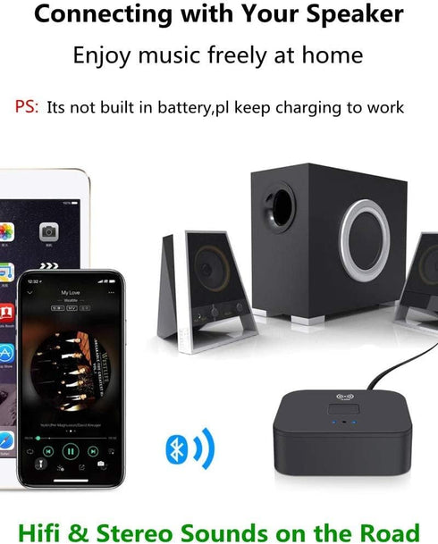 Bluetooth Receiver for Home Stereo RCA, 3.5mm AUX Wireless Audio Adapter for Home and Car Stereo System,NFC-Enabled...
