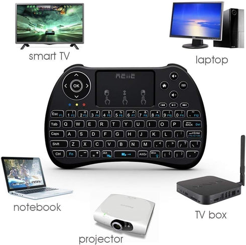 (Backlit Version) H9+ Mini Keyboard,2.4GHz Wireless Mini Handheld Smart TV Remote Keyboard with Touchpad for PC,Raspberry Pi 2, Pad, Smart TV, And...