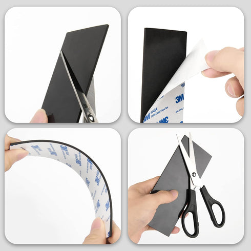 Magnetic Strips with 3M Strong Adhesive Backing (5.9 x 2.35 inches) Magnetic Tape with Adhesive Backing Heavy Duty Magnet Strips for Refrigerator ...